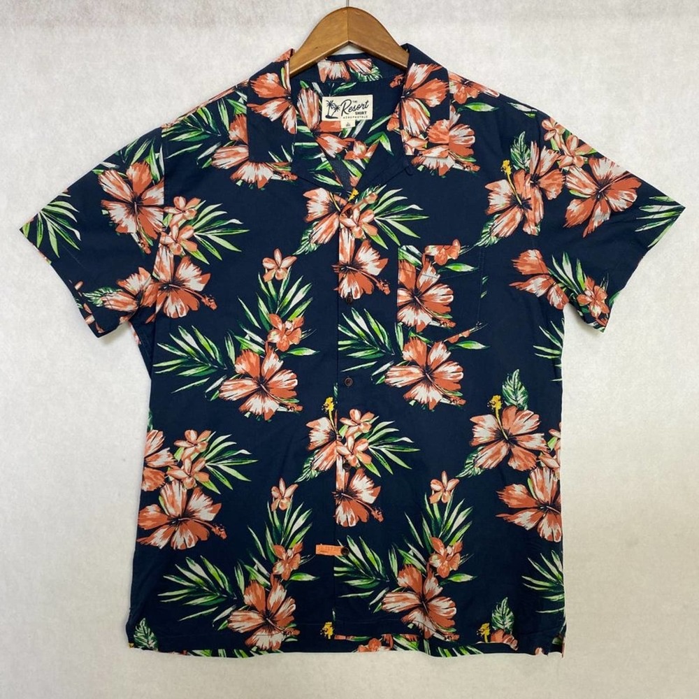 Aeropostale The Resort Shirt Button Up Shirt Collared Tropical Floral Black L - Picture 4 of 9